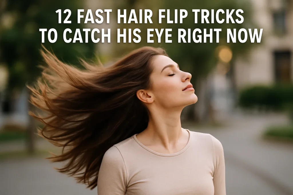 12 Fast Hair Flip Tricks To Catch His Eye Right Now - Woman Meets Man: Flirting, Seduction & Body Language Tips 12 Fast Hair Flip Tricks To Catch His Eye Right Now